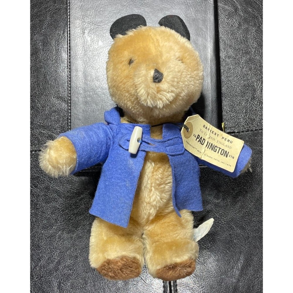 Vintage 1975 Paddington Bear Plush toy collectible soft stocking stuffer eden